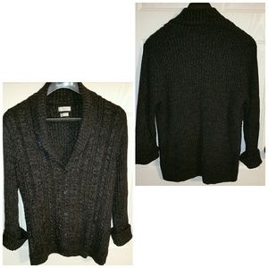 Van Heusen Dark Grey Sweater botton front Size XL